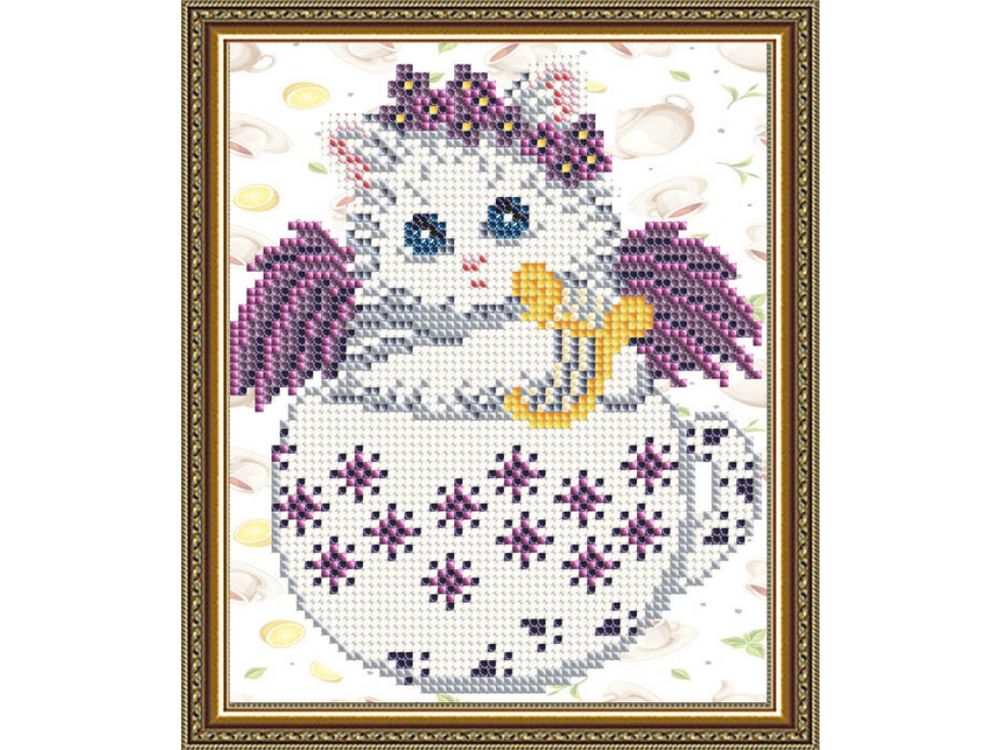 

Рисунок на ткани «Котенок в цветочках»