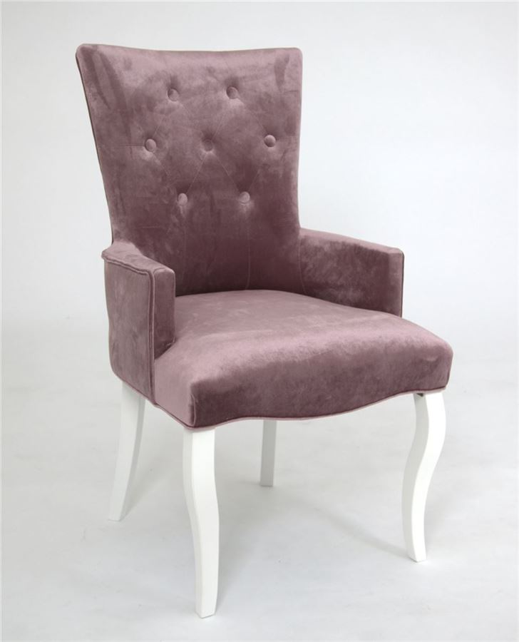 Кресло RB Виктория эмаль белая / 24 - розовый