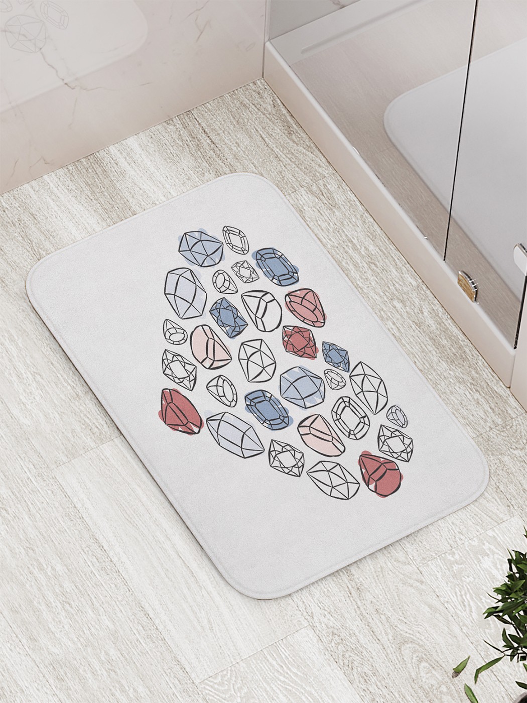 

bath_86418 Коврик противоскользящий для ванной, сауны, бассейна, 77х52 см