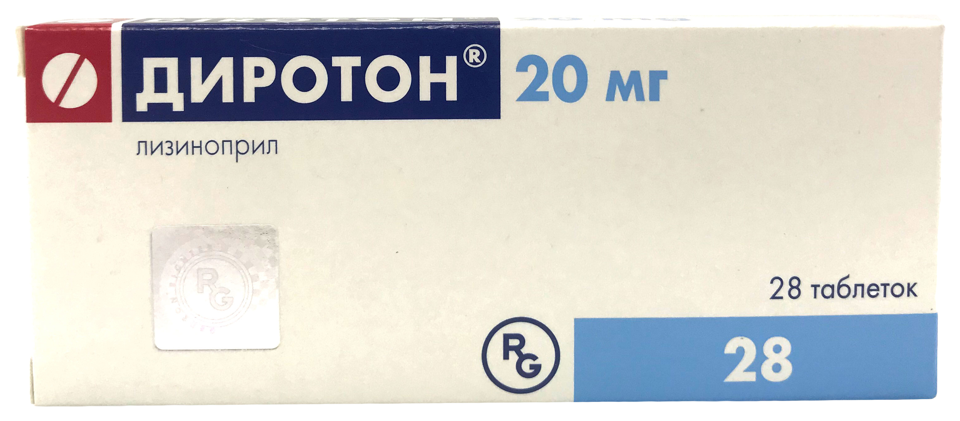 Купить Диротон таблетки 20 мг 28 шт., Gedeon Richter