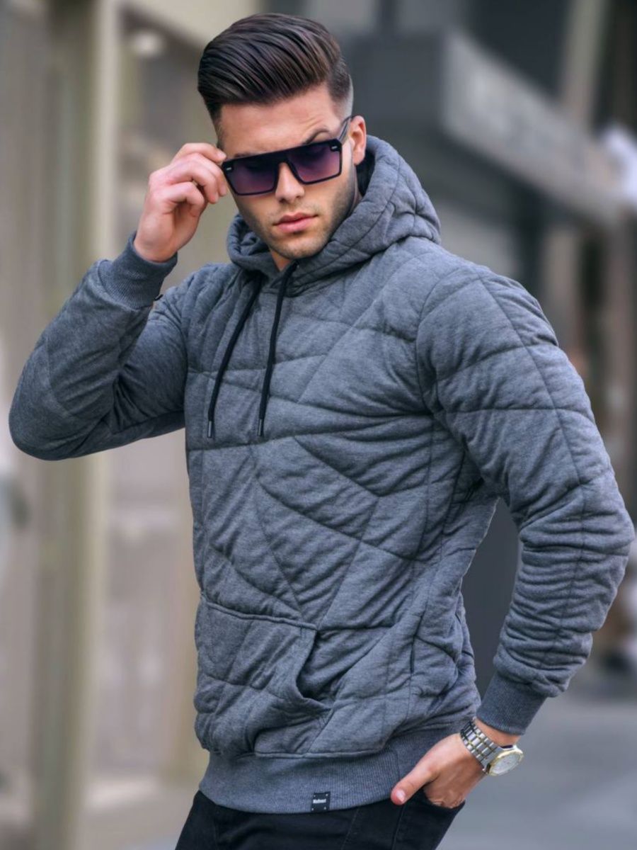 

Худи мужское NoBrand textured серое XL, textured