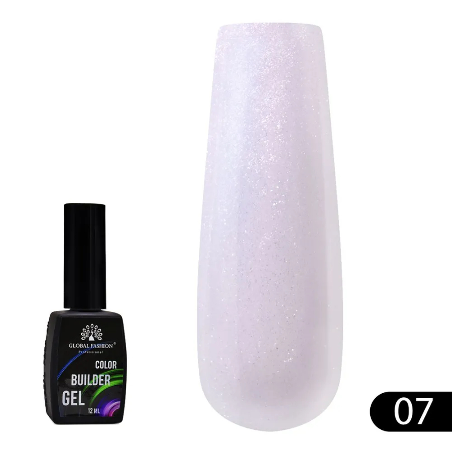 Цветной гель для ногтей Global Fashion Color Builder Gel 07 12 мл наклейки витражные деревенька 33 х 55 см