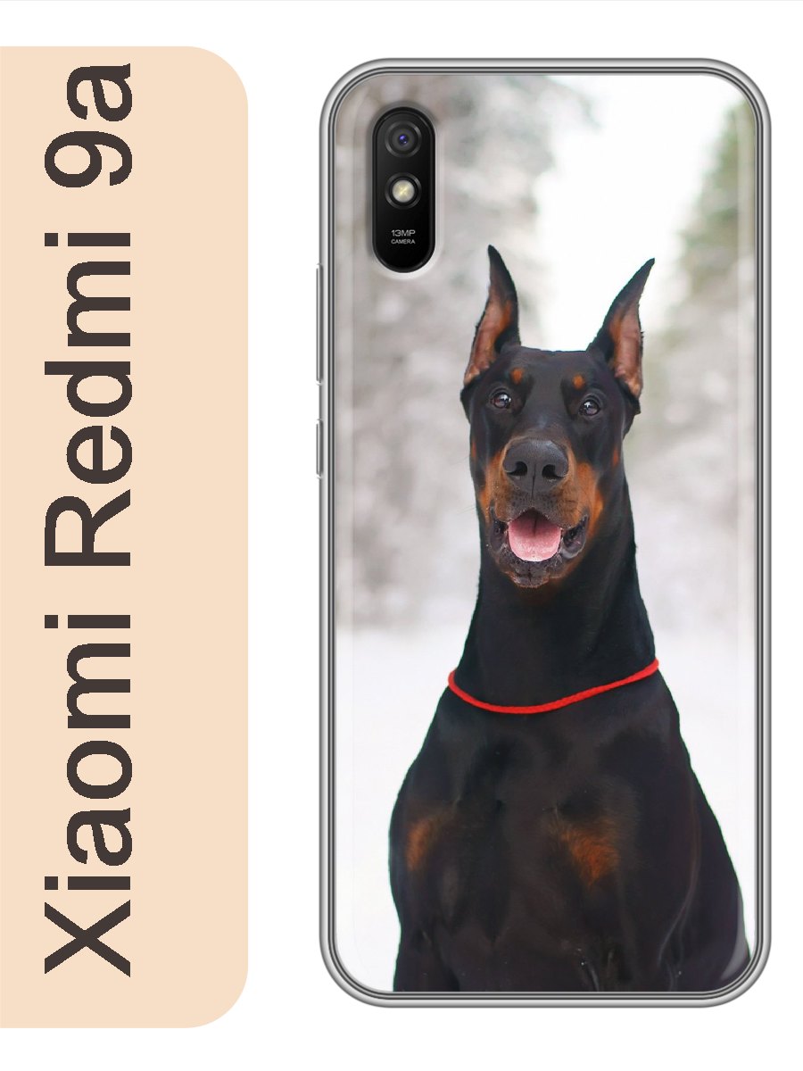 

Чехол на Xiaomi Redmi 9a доберман в лесу 813, Прозрачный, red9adogs