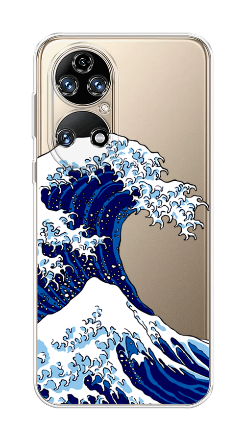 

Чехол Awog на Huawei P50 "Волна в Канагаве", Синий;белый, 6104950-4