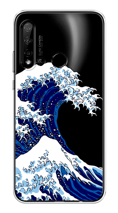 

Чехол Awog на Huawei P20 lite 2019 "Волна в Канагаве", Синий;белый, 69750-4