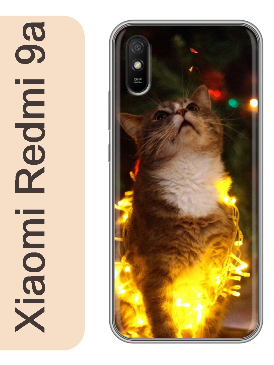 

Чехол на Xiaomi Redmi 9a кот гирлянда 769, Прозрачный, red9acats