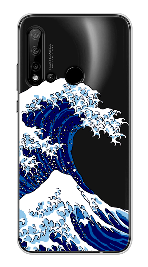 

Чехол Awog на Huawei Nova 5i "Волна в Канагаве", Синий;белый, 69850-4