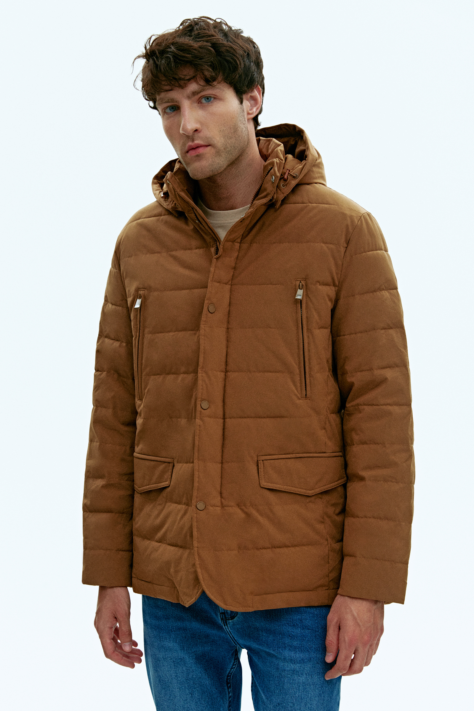 Куртка мужская Finn Flare FAD21072 коричневая S