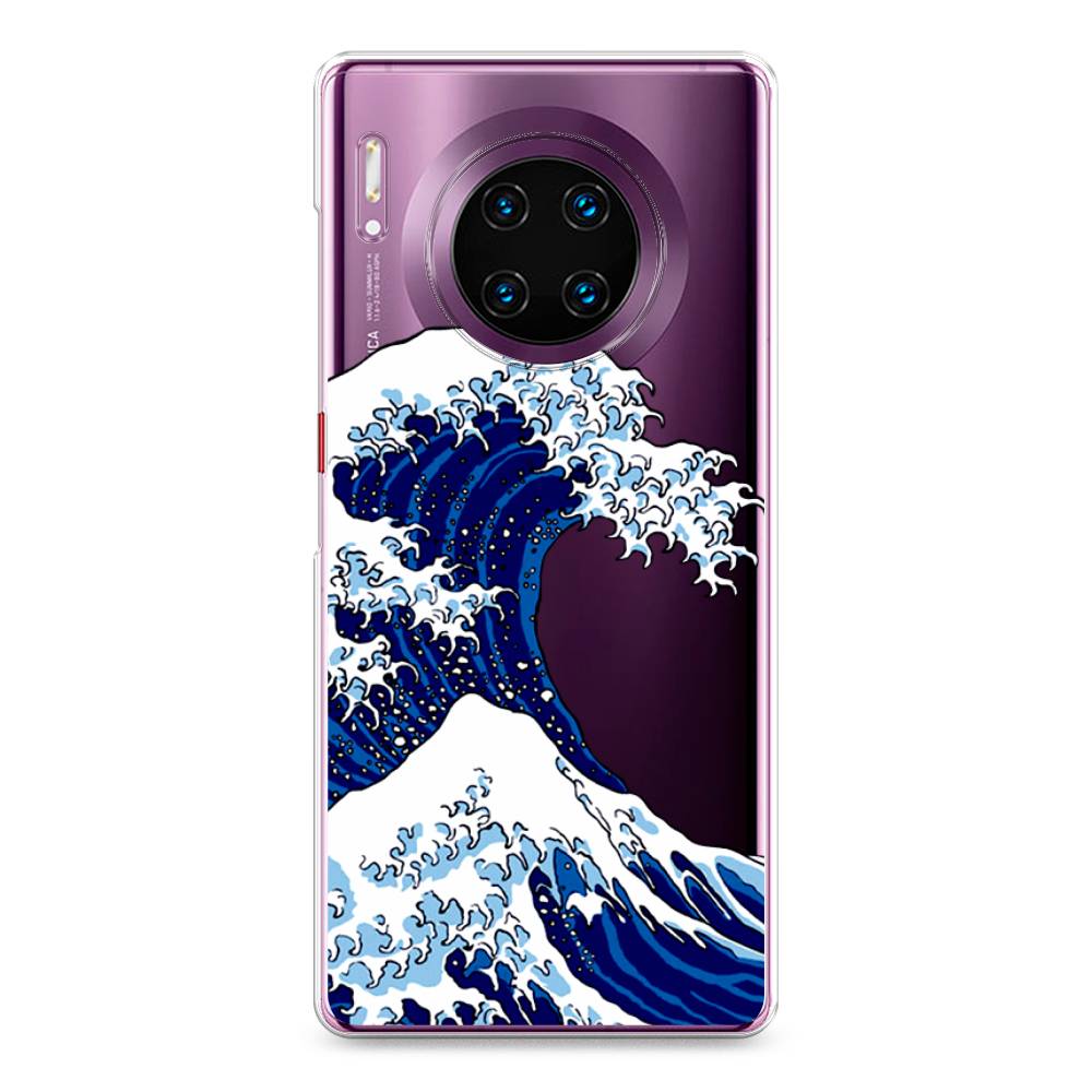 

Чехол Awog на Huawei Mate 30 Pro "Волна в Канагаве", Синий;белый, 610450-4