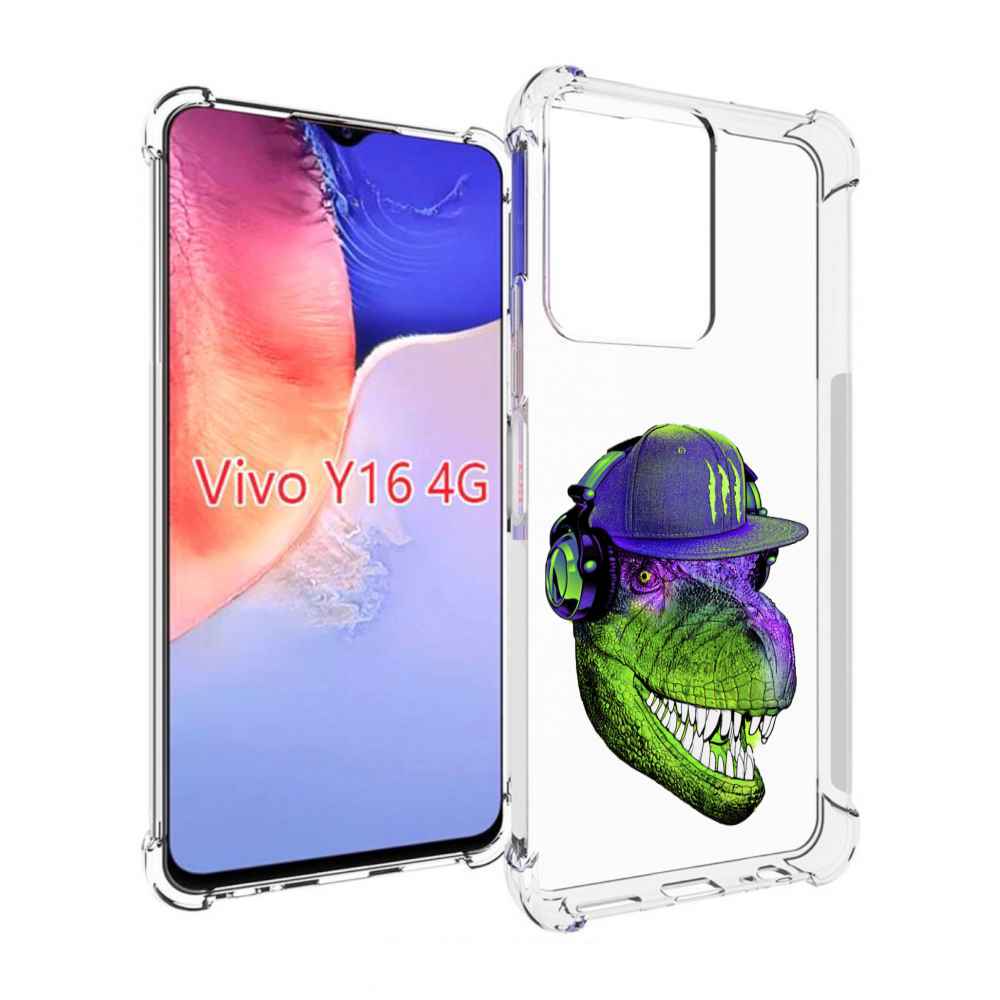 Чехол MyPads Динозавр в кепке для Vivo Y16 4G/ Vivo Y02S