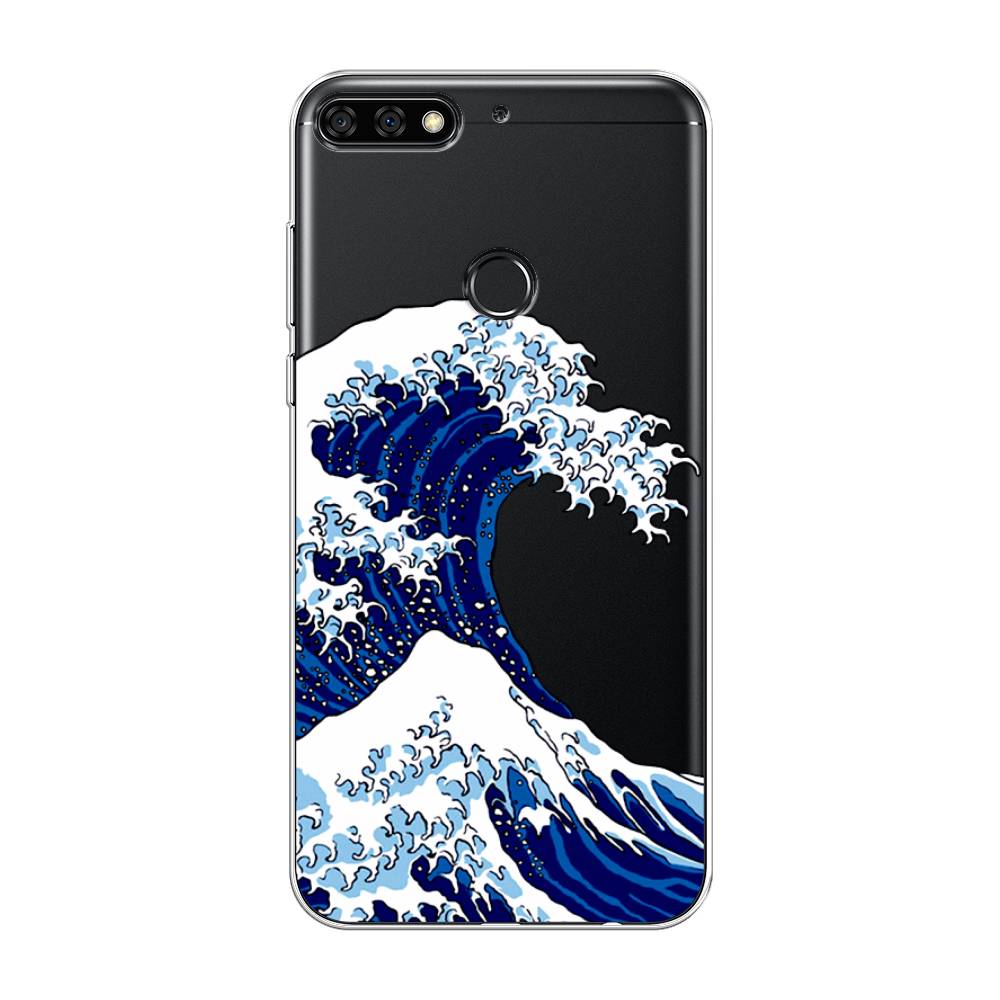 

Чехол Awog на Honor 7C Pro "Волна в Канагаве", Синий;белый, 65550-4