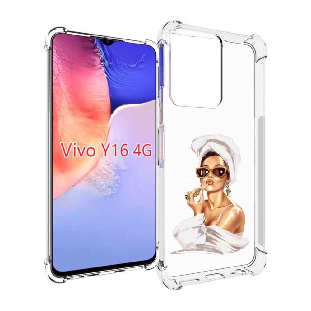 

Чехол MyPads Девушка-утром женский для Vivo Y16 4G/ Vivo Y02S, Прозрачный, Tocco
