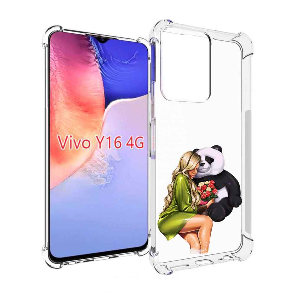 

Чехол MyPads Девушка-с-пандой-с-букетом женский для Vivo Y16 4G/ Vivo Y02S, Прозрачный, Tocco