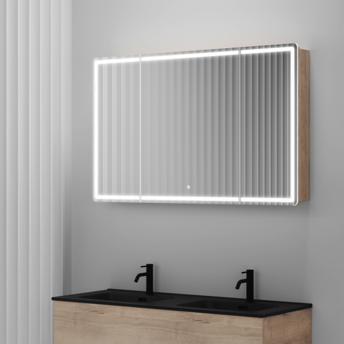 

Зеркальный шкаф Sancos Mirror 120 дуб галифакс, Желтый, Mirror