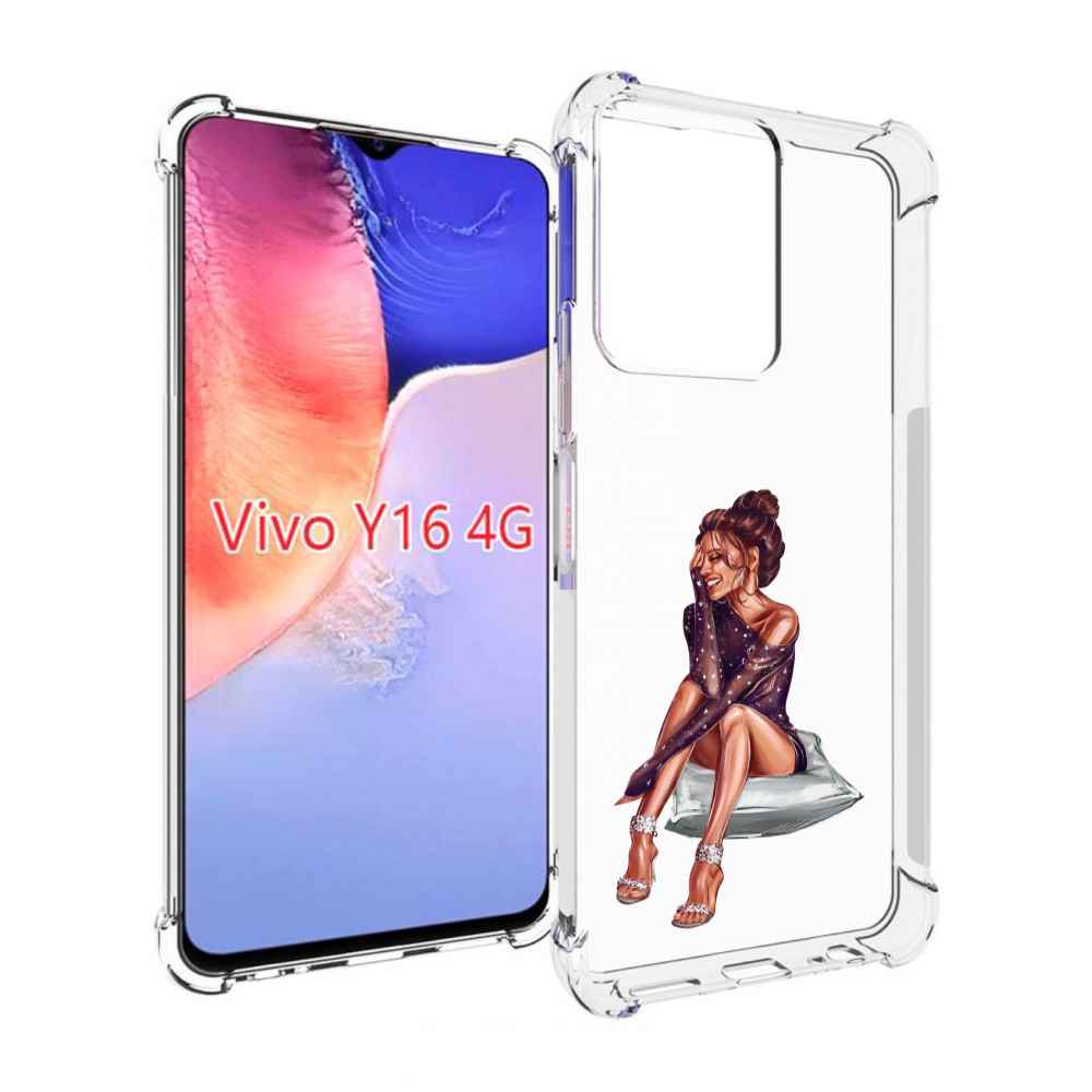 

Чехол MyPads Девушка-на-подушке женский для Vivo Y16 4G/ Vivo Y02S, Прозрачный, Tocco