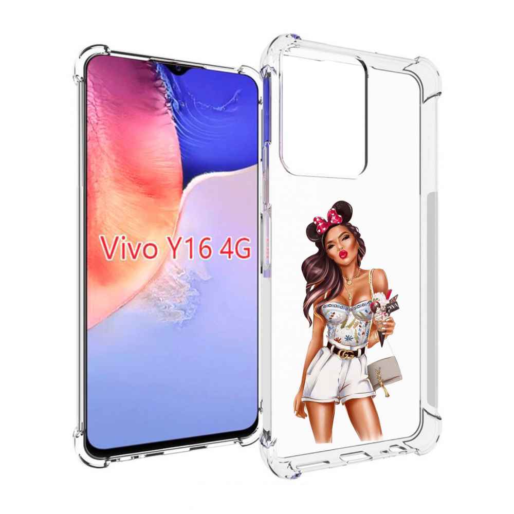 

Чехол MyPads Девушка-микки для Vivo Y16 4G/ Vivo Y02S, Прозрачный, Tocco