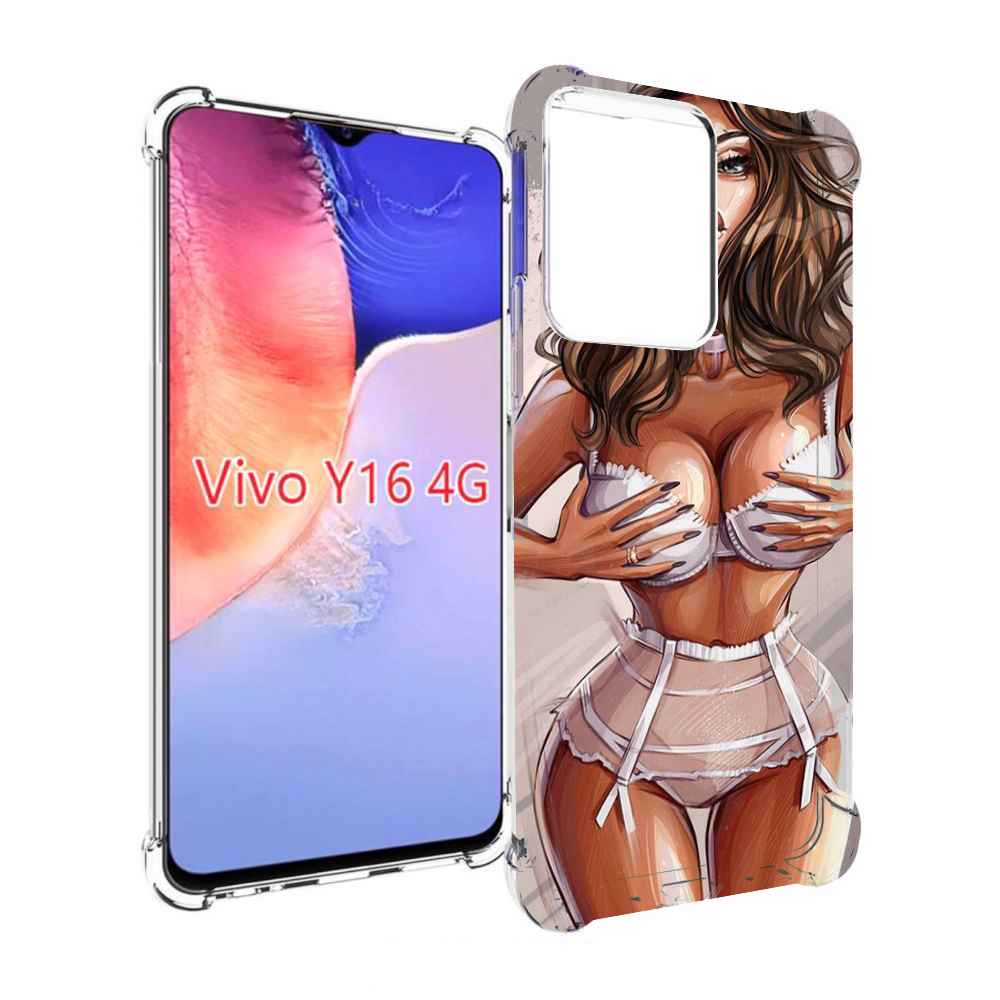 

Чехол MyPads Девушка-в-кружевном для Vivo Y16 4G/ Vivo Y02S, Прозрачный, Tocco