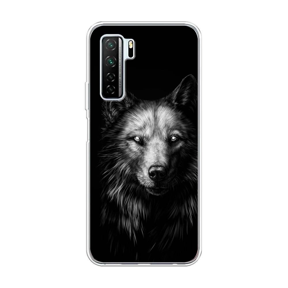фото Чехол awog "волк черно белый" для huawei p40 lite 5g