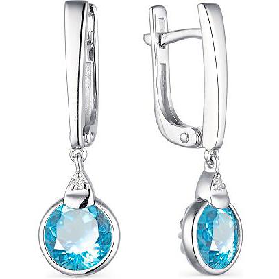 

Серьги женские из серебра АЛЬКОР 02-1836, фианит/топаз, 02-1836