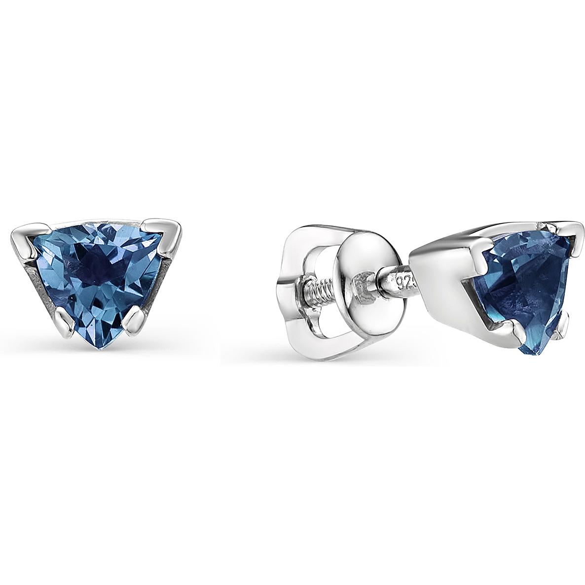 

Серьги женские из серебра АЛЬКОР 02-0427, топаз