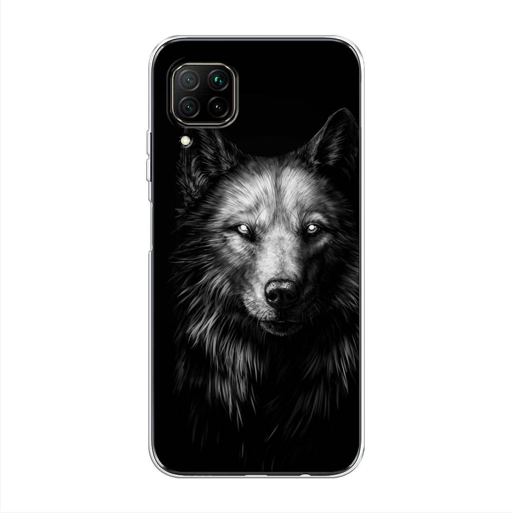 фото Чехол awog "волк черно белый" для huawei nova 6 se