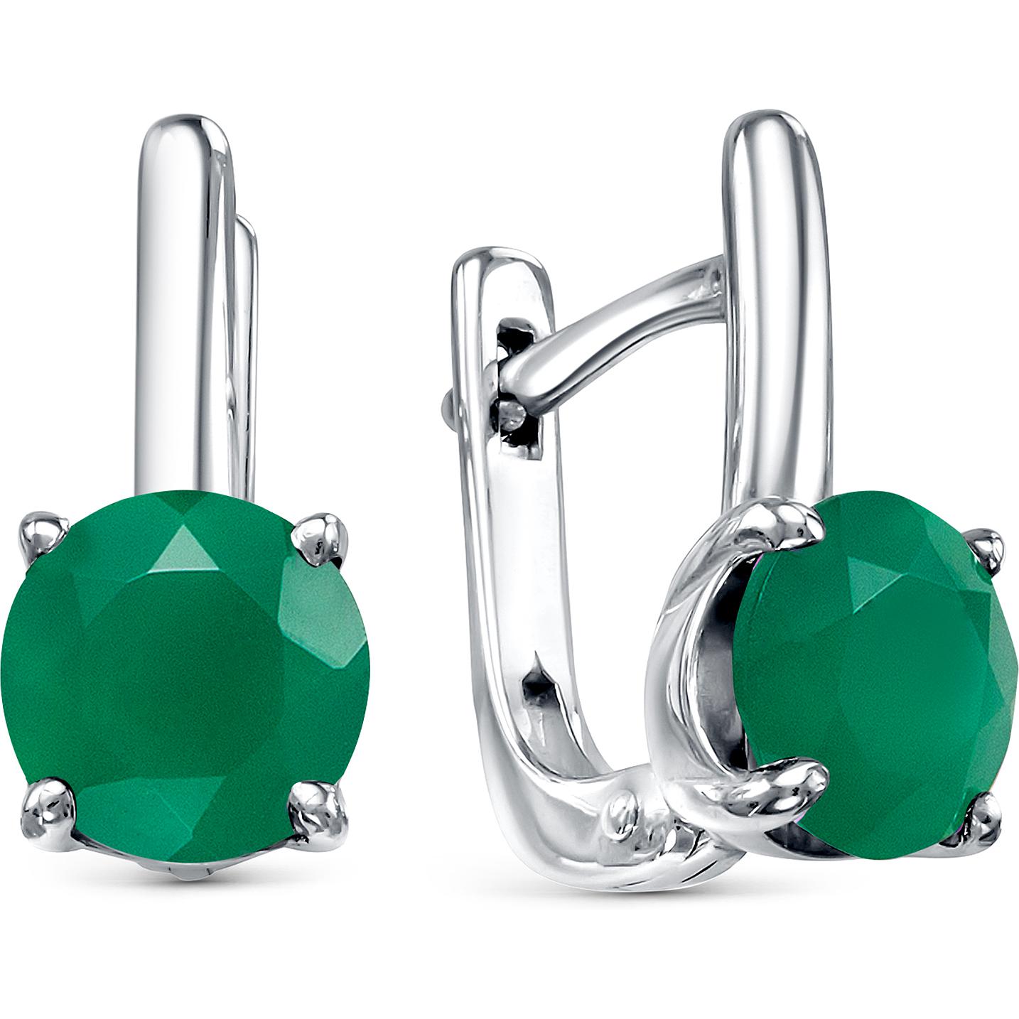 

Серьги женские из серебра АЛЬКОР 02-1466, агат, 02-1466
