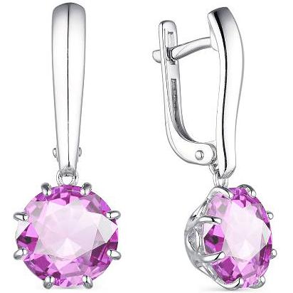

Серьги женские из серебра АЛЬКОР 02-1832, аметист, 02-1832