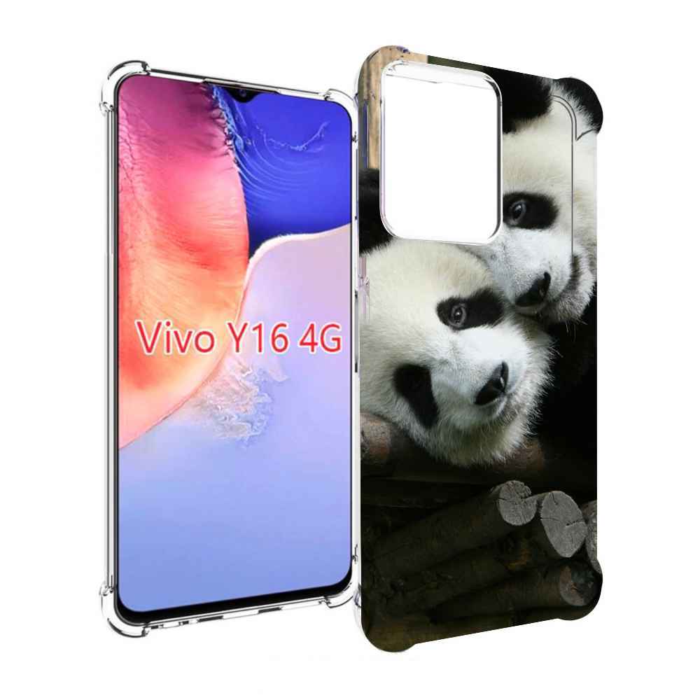 

Чехол MyPads Две-панды для Vivo Y16 4G/ Vivo Y02S, Прозрачный, Tocco