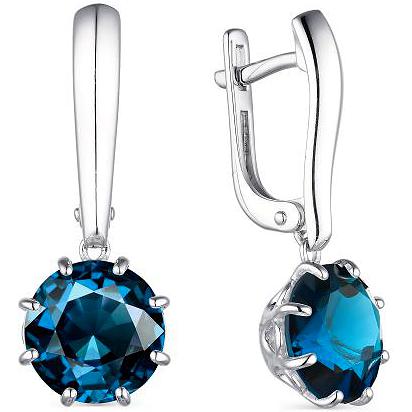 

Серьги женские из серебра АЛЬКОР 02-1832, топаз, 02-1832