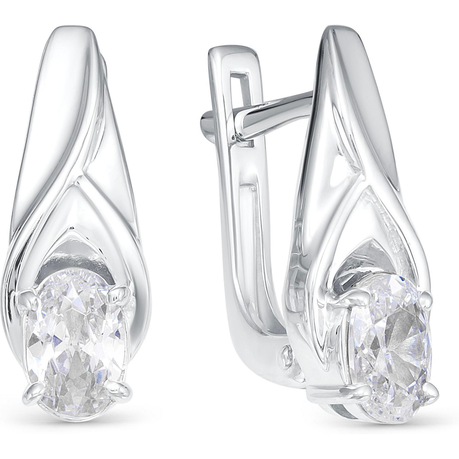 

Серьги женские из серебра АЛЬКОР 02-1061, фианит, 02-1061