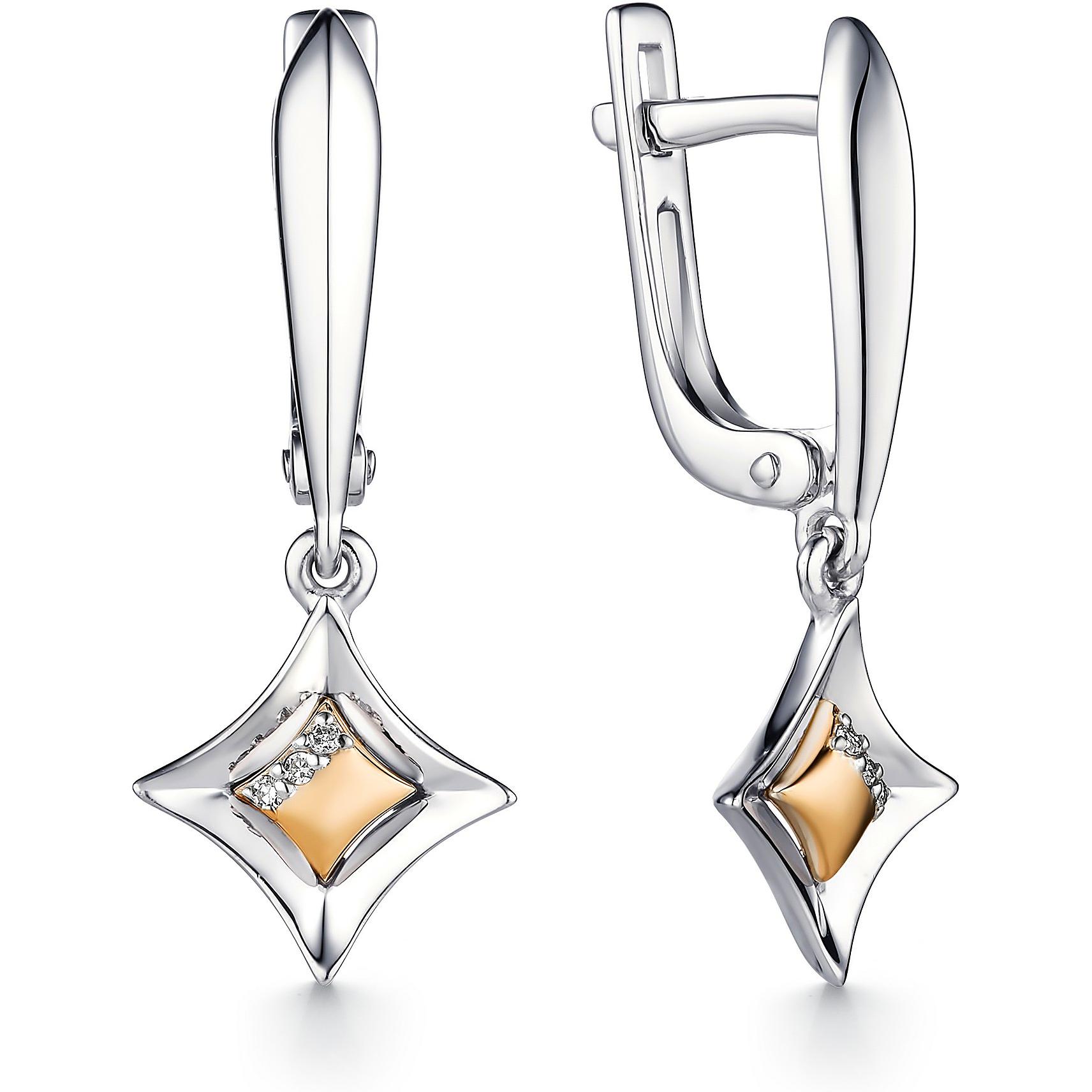 

Серьги женские из серебра АЛЬКОР 02-1371, бриллиант, 02-1371
