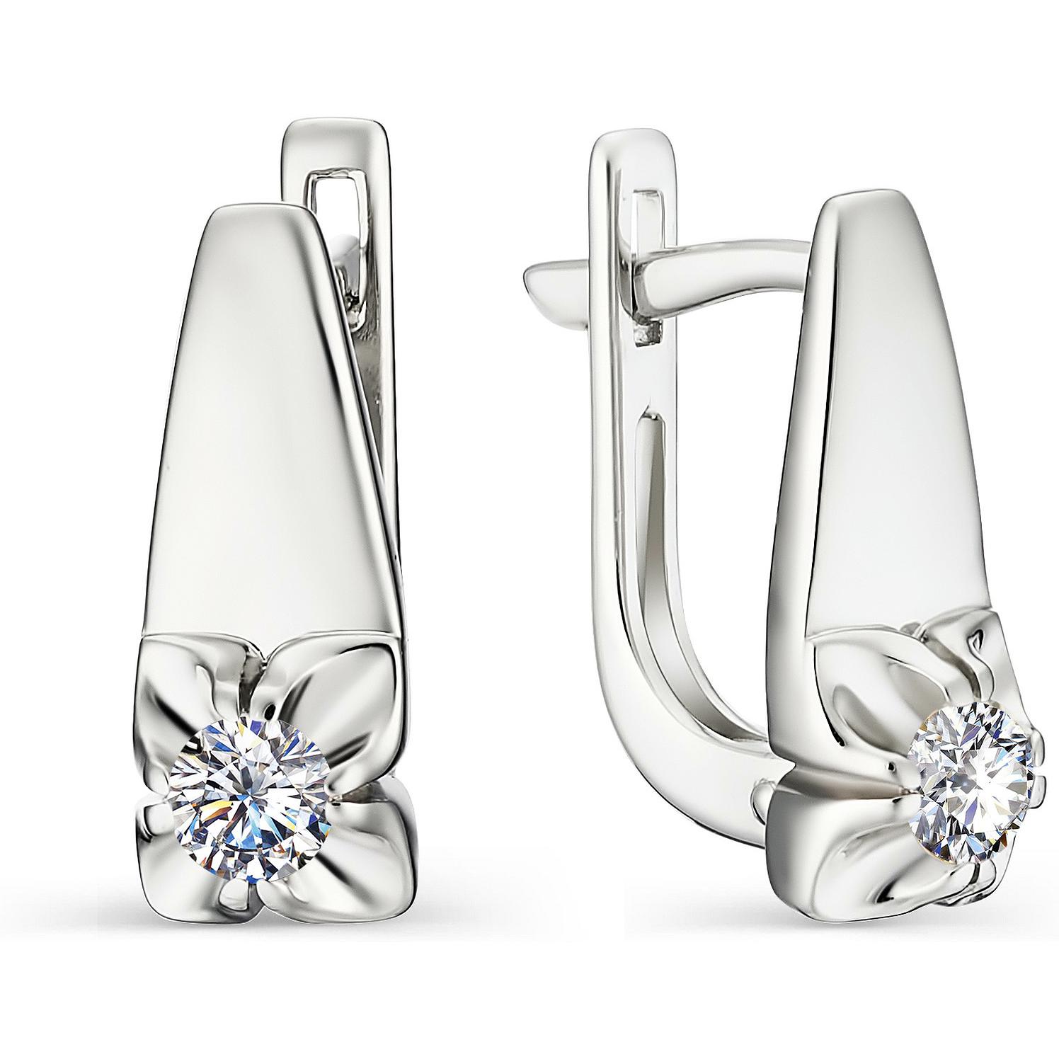 

Серьги женские из серебра АЛЬКОР 02-1171, фианит, 02-1171