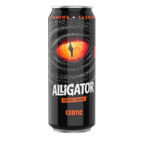 Напиток энергетический Alligator Exotic газированный, тонизирующий, безалкогольный, 450 мл