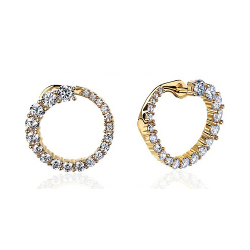 

Серьги из желтого золота с фианитом Эстет 01С1313714, 01С1313714