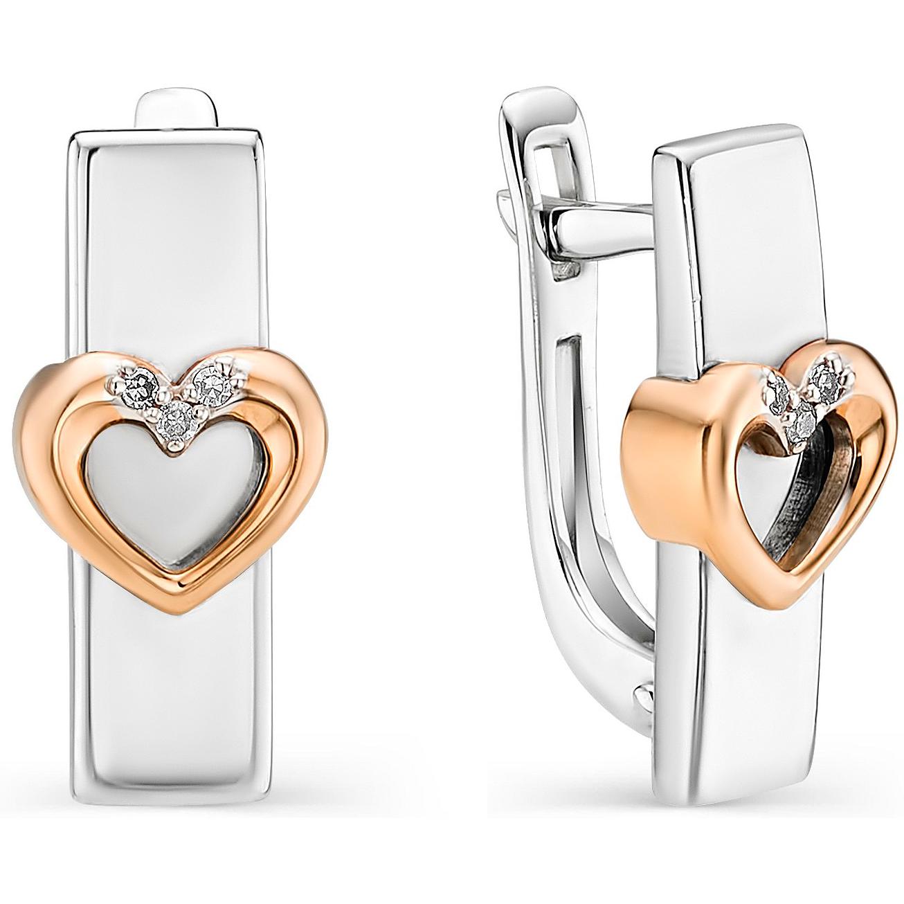 

Серьги женские из серебра АЛЬКОР 02-0655, бриллиант, 02-0655