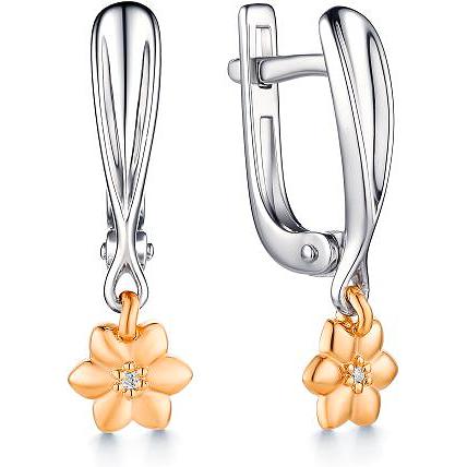 

Серьги женские из серебра АЛЬКОР 02-1299, бриллиант, 02-1299