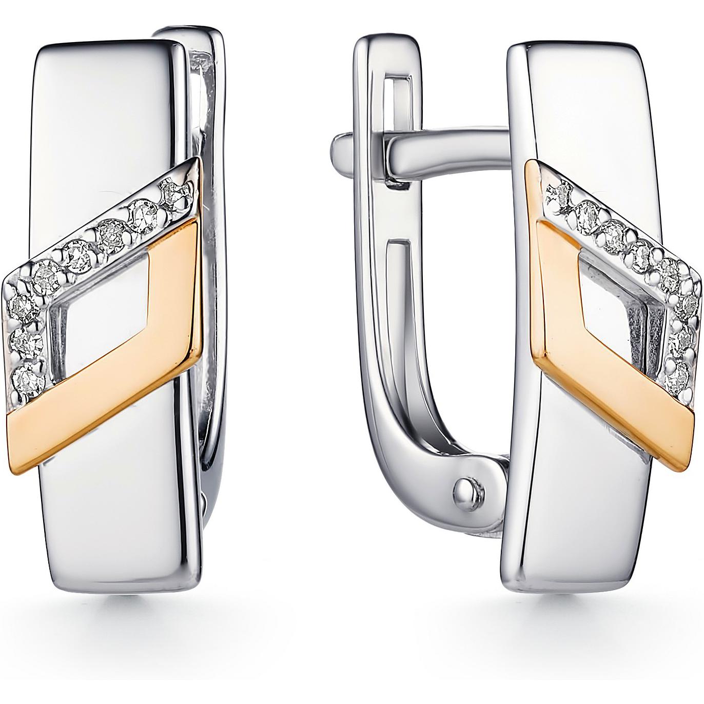 

Серьги женские из серебра АЛЬКОР 02-1106, бриллиант, 02-1106