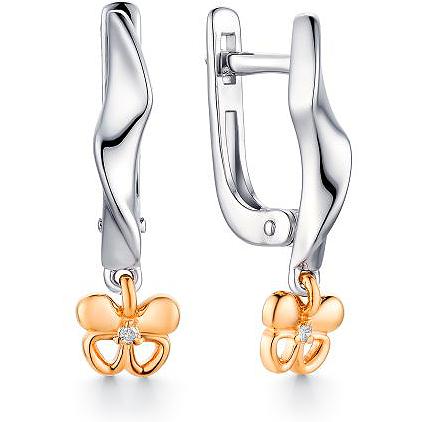 

Серьги женские из серебра АЛЬКОР 02-1256, бриллиант, 02-1256