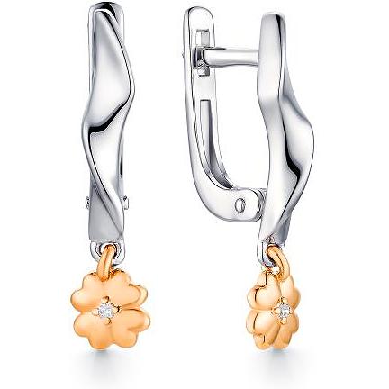

Серьги женские из серебра АЛЬКОР 02-1256, бриллиант, 02-1256