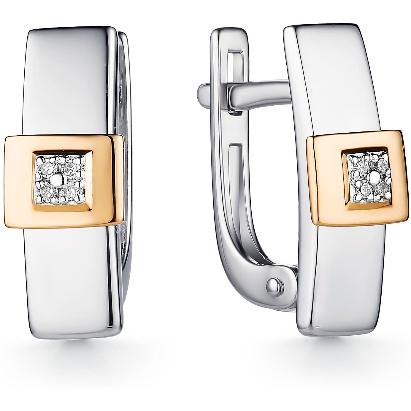 

Серьги женские из серебра АЛЬКОР 02-1178, бриллиант, 02-1178