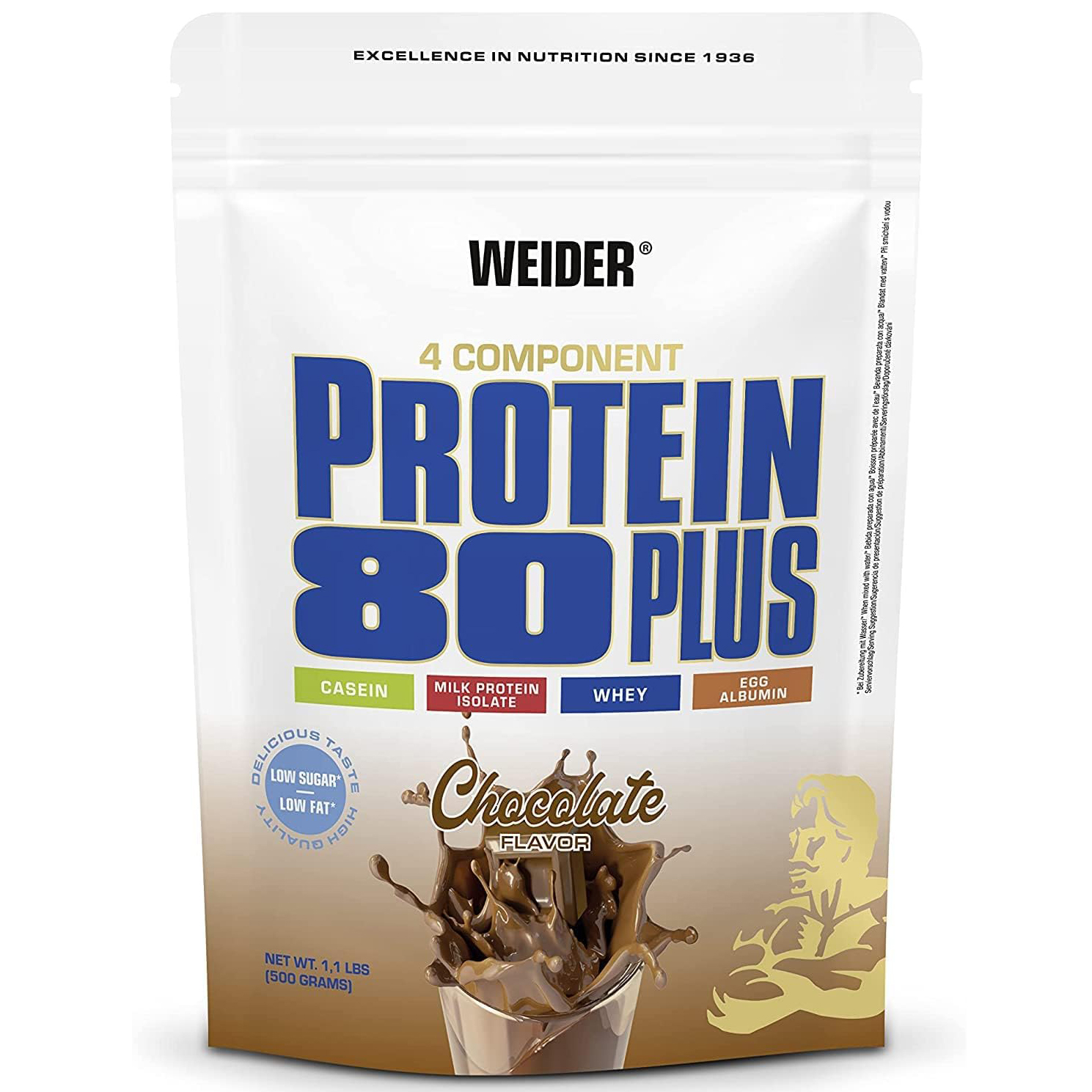 Многокомпонентный протеин Weider Protein 80 Plus, 500 г, шоколад