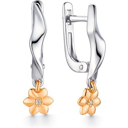 

Серьги женские из серебра АЛЬКОР 02-1256, бриллиант, 02-1256