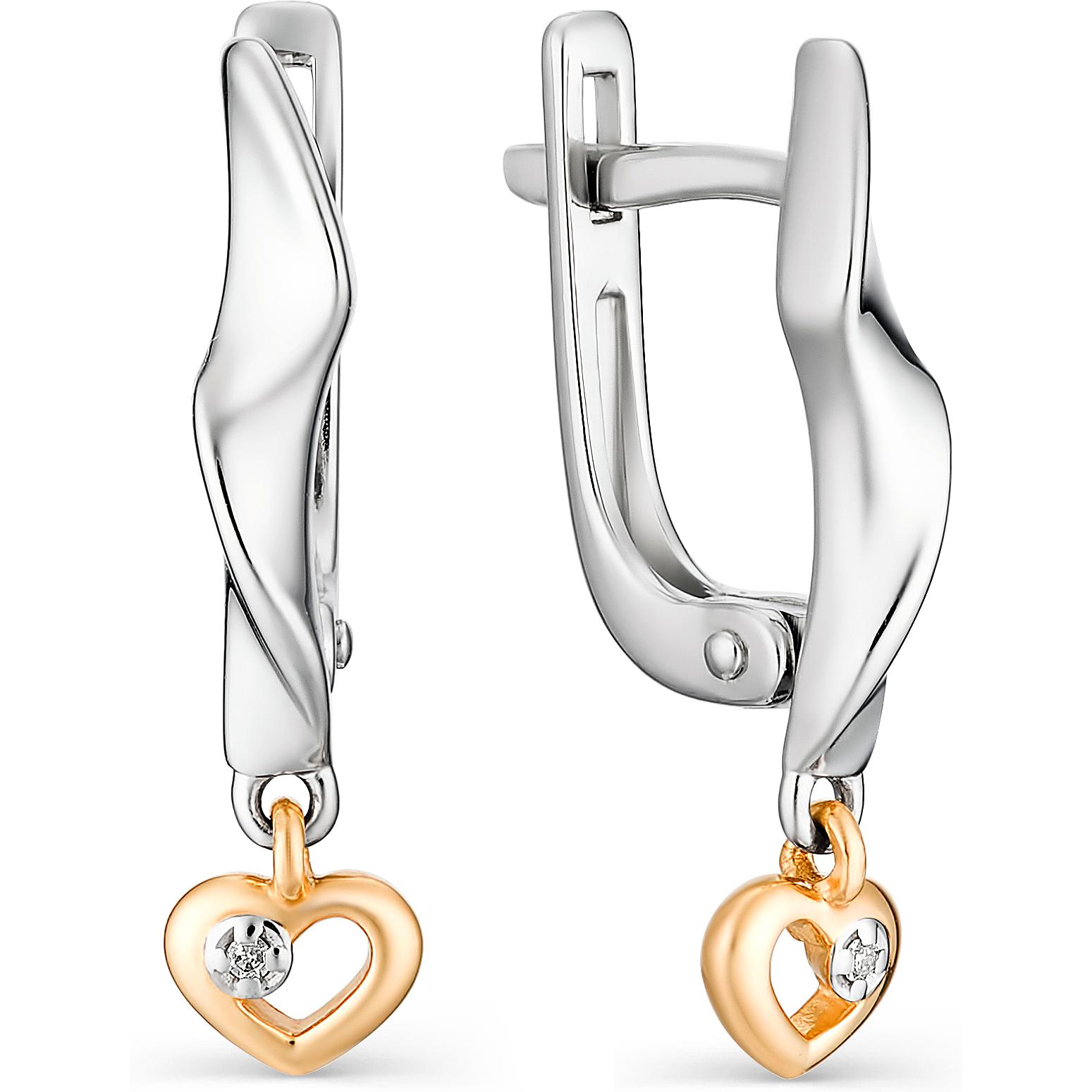 

Серьги женские из серебра АЛЬКОР 02-1256, бриллиант, 02-1256