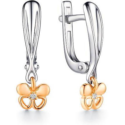 

Серьги женские из серебра АЛЬКОР 02-1299, бриллиант, 02-1299