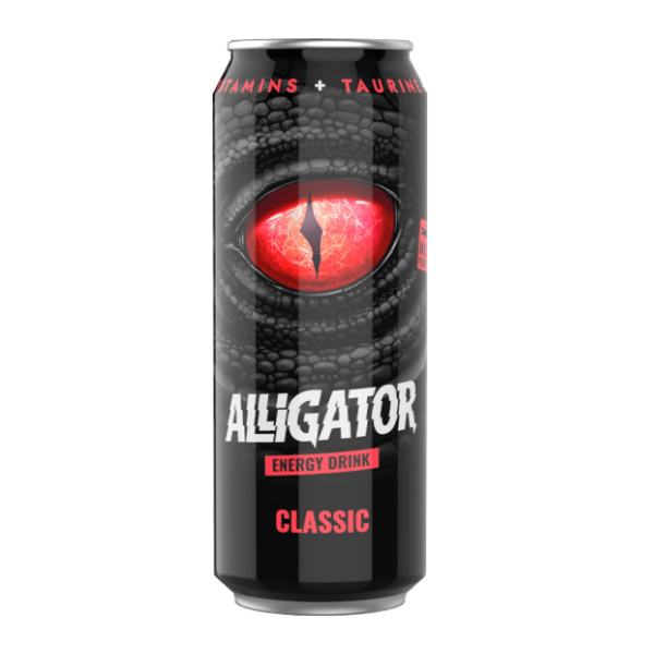 Напиток энергетический Alligator Classic газированный, тонизирующий, безалкогольный 450 мл