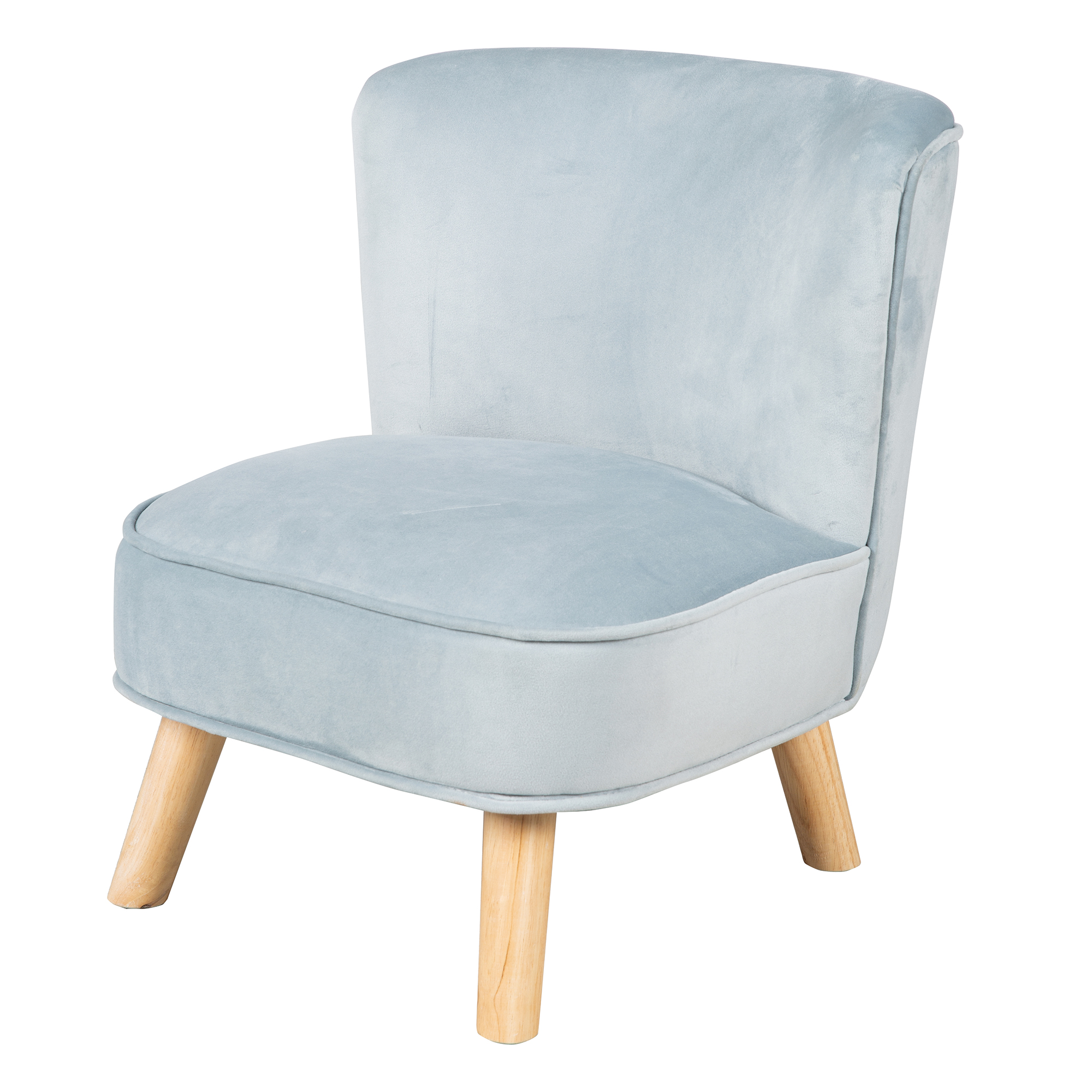 Кресло детское Roba мягкое велюровое на деревянных ножках Lil Sofa, голубой roba комплект детской мебели rock star baby стол два стульчика