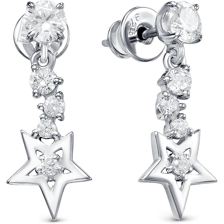 

Серьги женские из серебра АЛЬКОР 02-1486, фианит, 02-1486