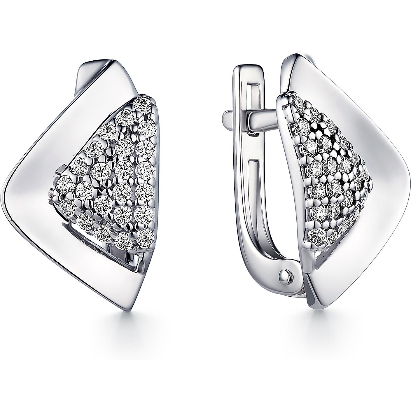 

Серьги женские из серебра АЛЬКОР 02-1383, фианит, 02-1383