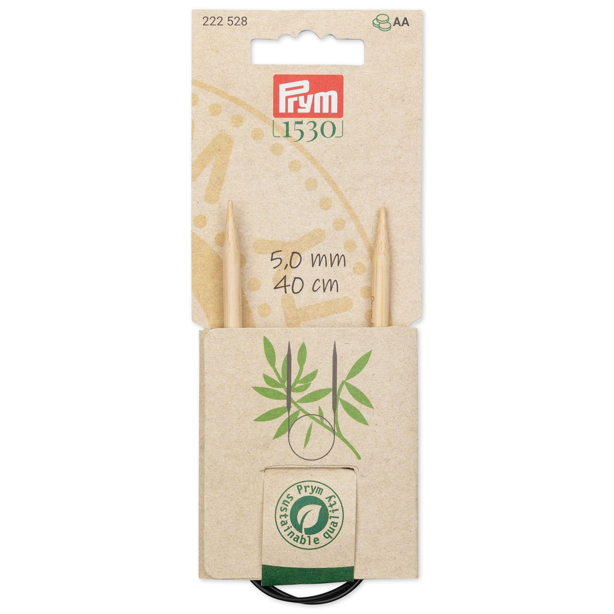 

Спицы для вязания PRYM круговые, Серия Prym 1530, 5мм 40см, бамбук, натуральный, 222528, Коричневый, PRYM Серия 1530