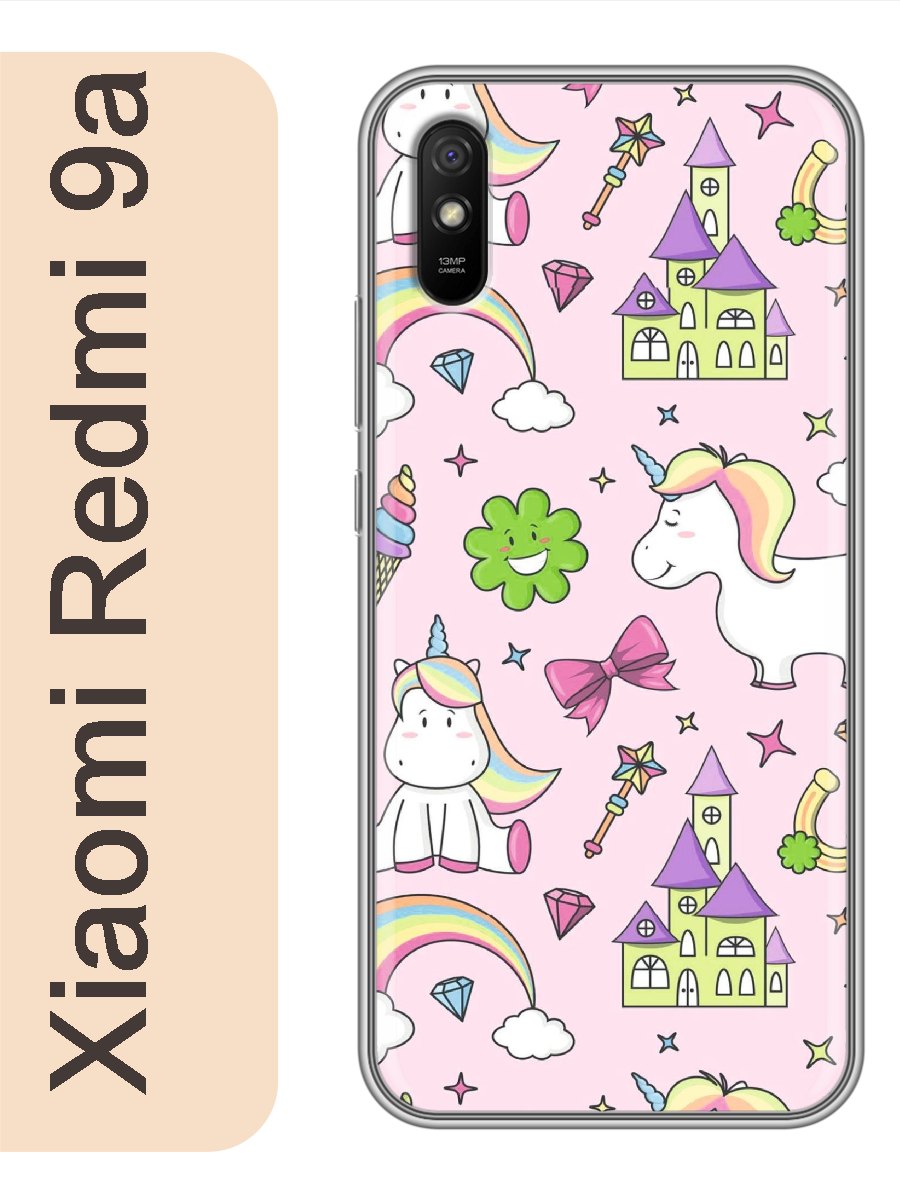 

Чехол на Xiaomi Redmi 9a единорог 545, Прозрачный, red9aerog